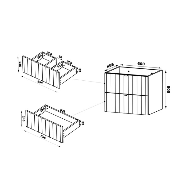 ARCOS-06 - Szafka pod Umywalkę z Blatem i Regałem 4S 140cm Biały Mat Zestaw-7