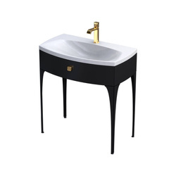 Oristo Szafka z umywalką 82 cm Z NÓŻKAMI 1S LOUIS czarna połysk