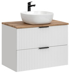 Szafka 80 cm ADEL WHITE z Umywalką SMILE i Blatem