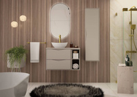 DELICA-02 - Szafka pod Umywalkę z Blatem i Regałem 2S 80cm Kaszmir Zestaw-4