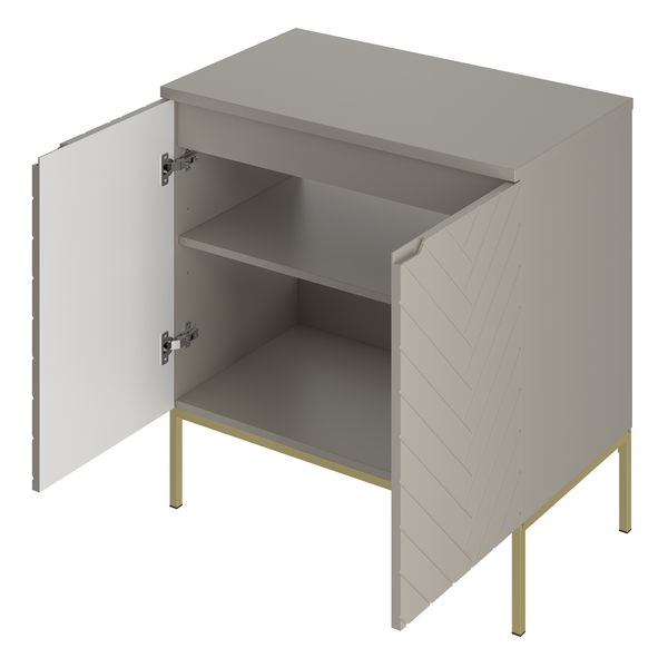 ASPEN-08 - Szafka pod Umywalkę z Blatem 2D 80cm Kaszmir Zestaw-1 Złoty Stelaż