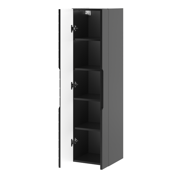 ASPEN-10 - Słupek Wysoki 2-drzwiowy 130cm Czarny Mat