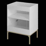 ASPEN-09 - Szafka pod Umywalkę z Blatem 2D 60cm Biały Mat Zestaw-1 Złoty Stelaż