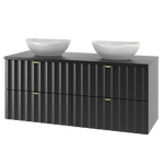 ARCOS-06 - Szafka pod Umywalkę z Blatem 4S 120cm Czarny Mat Zestaw-6