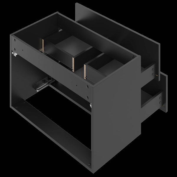 ARCOS-07 - Szafka pod Umywalkę z Blatem 2S 80cm Czarny Mat Zestaw-1