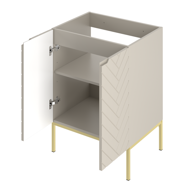 ASPEN-09 - Szafka Pod Umywalkę 2D 60cm Kaszmir Złoty Stelaż