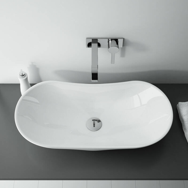 Elita Umywalka Nablatowa Piato Biały Połysk