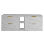 RADOM-07 - Szafka pod Umywalkę z Blatem i Regałem 4S 140cm Biały Mat Zestaw-7