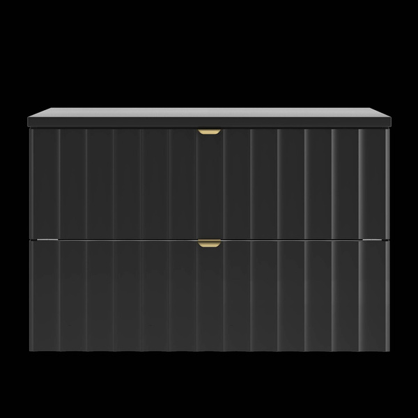 ARCOS-07 - Szafka pod Umywalkę z Blatem 2S 80cm Czarny Mat Zestaw-1