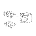 RADOM-07 - Szafka pod Umywalkę z Blatem i Regałem 4S 140cm Biały Mat Zestaw-7