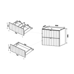 ARCOS-06 - Szafka z Umywalką 2S 60cm Czarny Mat Zestaw-3