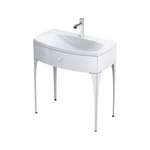 Oristo Szafka Z NÓŻKAMI z blatem w białym macie 82 cm 1S LOUIS biała połysk