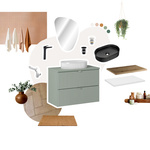 Zestaw z blatem oak i umywalkami Pati 140 cm Line Reed Green