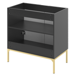 ASPEN-08 - Szafka Pod Umywalkę 2D 80cm Czarny Mat Złoty Stelaż