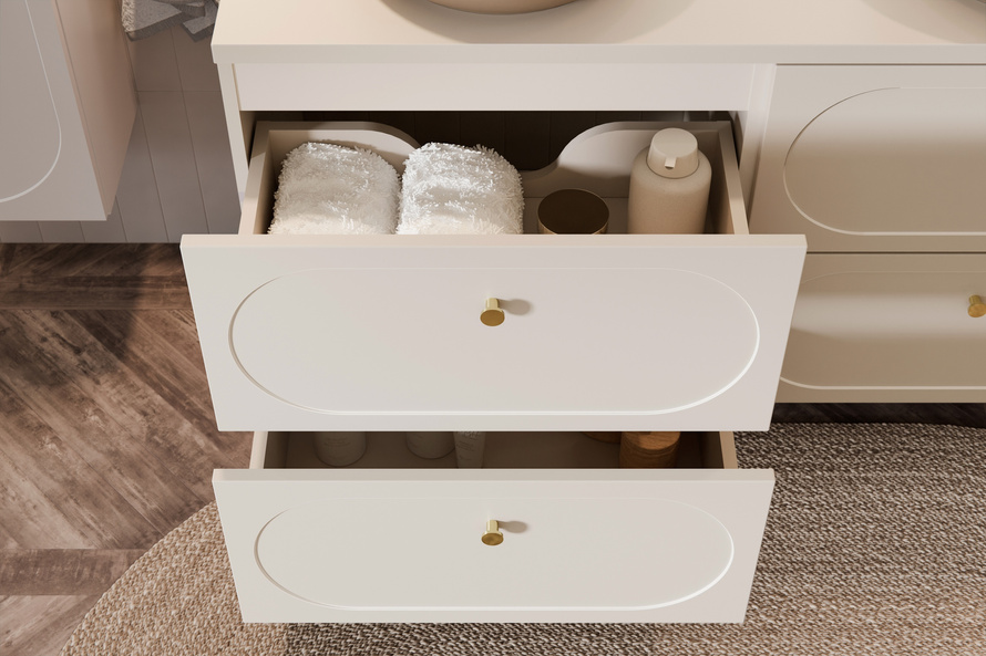 Szafka Pod Umywalkę 60 cm 2 Szuflady Donna Sand