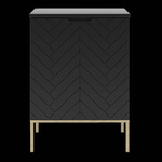 ASPEN-09 - Szafka pod Umywalkę z Blatem 2D 60cm Czarny Mat Zestaw-1 Złoty Stelaż