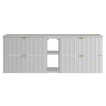 ARCOS-06 - Szafka pod Umywalkę z Blatem i Regałem 4S 140cm Biały Mat Zestaw-7