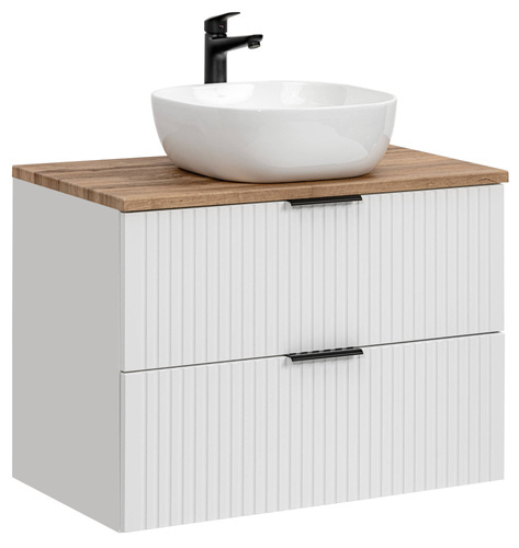 Szafka 80 cm ADEL WHITE z Umywalką SMILE i Blatem