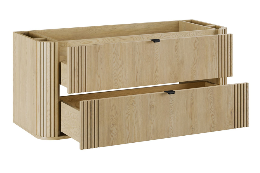 Zestaw Szafka Pod Umywalkę z Blatem 120 cm i Słupek Wysoki Ovalia Cremona