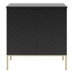 ASPEN-08 - Szafka pod Umywalkę z Blatem 2D 80cm Czarny Mat Zestaw-1 Złoty Stelaż