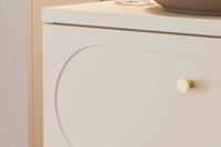 Zestaw Szafka Pod Umywalkę z Blatem 120 cm 4 Szuflady i 2 Umywalki Nablatowe Donna Sand