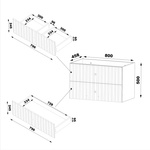 AQUA-01 - Szafka Pod Umywalkę z Blatem 2S 80cm Kaszmir Zestaw-1