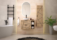 WOOD-02 - Szafka pod Umywalkę z Blatem i Regałem 2S 80cm Dąb Wotan Zestaw-4