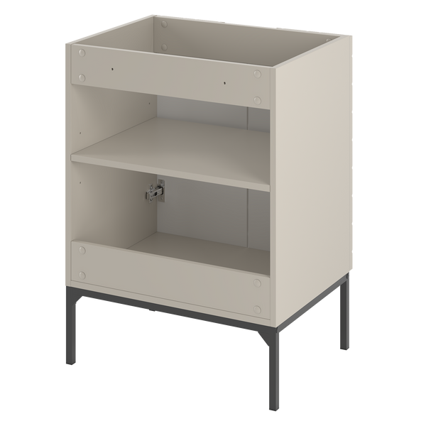 ASPEN-09 - Szafka pod Umywalkę z Blatem 2D 60cm Kaszmir Zestaw-1 Czarny Stelaż