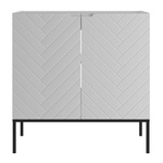 ASPEN-08 - Szafka Pod Umywalkę 2D 80cm Biały Mat Czarny Stelaż