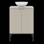 ASPEN-09 - Szafka z Umywalką i Blatem 2D 60cm Kaszmir Zestaw-2 Czarny Stelaż