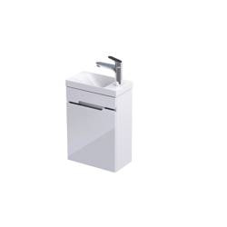 Oristo Szafka z Umywalką Lewa 40 cm SILVER UNI Biały Połysk Listwa Chrom Połysk