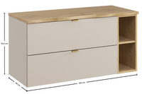 Zestaw Szafka pod Umywalkę 80 cm z Blatem 100 cm i Regałem 20 cm Dąb Cremona Kaszmirowy Mat 