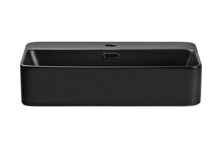Umywalka Nablatowa Ceramiczna TRUST 2 BLACK E-6282 Czarny Mat 