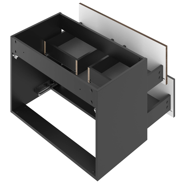 AVELLA-01 - Szafka pod Umywalkę z Blatem 2S 80cm Czarny Mat Orzech Zestaw-1