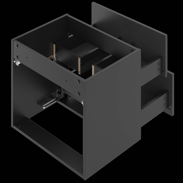 ARCOS-06 - Szafka pod Umywalkę z Blatem i Regałem 4S 140cm Czarny Mat Zestaw-7