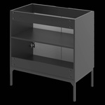 ASPEN-08 - Szafka pod Umywalkę z Blatem 2D 80cm Czarny Mat Zestaw-1 Czarny Stelaż