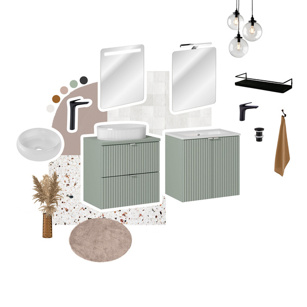 Blat Łazienkowy 120 cm LINE REED GREEN