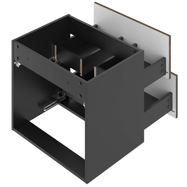 AVELLA-02 - Szafka z Umywalką 2S 60cm Czarny Mat Orzech Zestaw-3