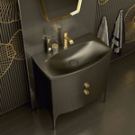 Oristo Szafka pod umywalkę 62 cm 2S LOUIS czarna połysk