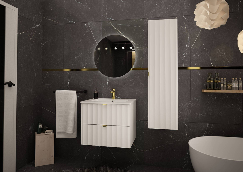 ARCOS-06 - Szafka z Umywalką 2S 60cm Biały Mat Zestaw-3