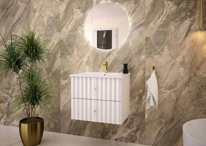 AQUA-02 - Szafka Pod Umywalkę 2S 60cm Biały Mat