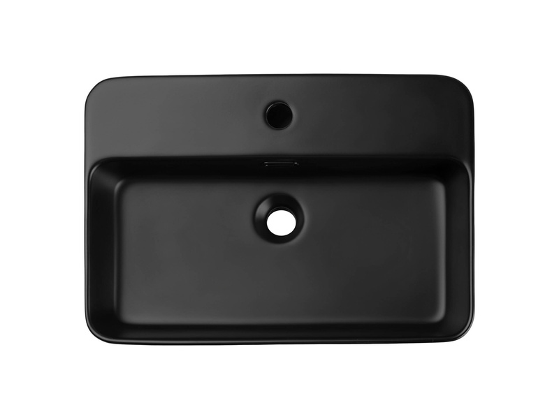 Umywalka Nablatowa Ceramiczna TRUST 2 BLACK E-6282 Czarny Mat 