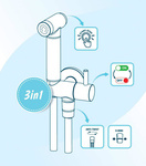 Zestaw bidetta punktowy z przyłączem kątowym - uchwyt na słuchawkę Bidetta