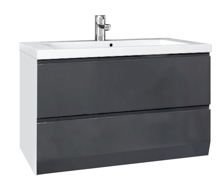 Oristo Szafki z umywalką 85 cm BRYLANT grafitowe P