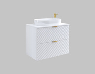 Laura - Szafka Pod Umywalkę 2S Wisząca 80 cm Biały Mat