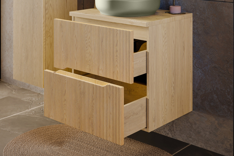 Szafka Pod Umywalkę 60 cm 2 Szuflady Nordic Cremona