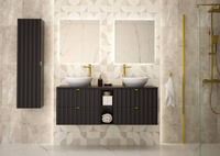 ARCOS-06 - Szafka pod Umywalkę z Blatem i Regałem 4S 140cm Czarny Mat Zestaw-7