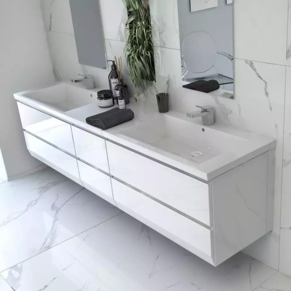 Oristo Szafka z umywalką 85 cm BRYLANT biała