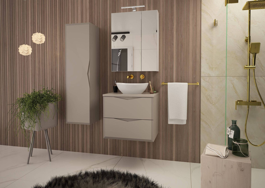 DELICA-02 - Szafka z Umywalką i Blatem 2S 60cm Kaszmir Zestaw-2