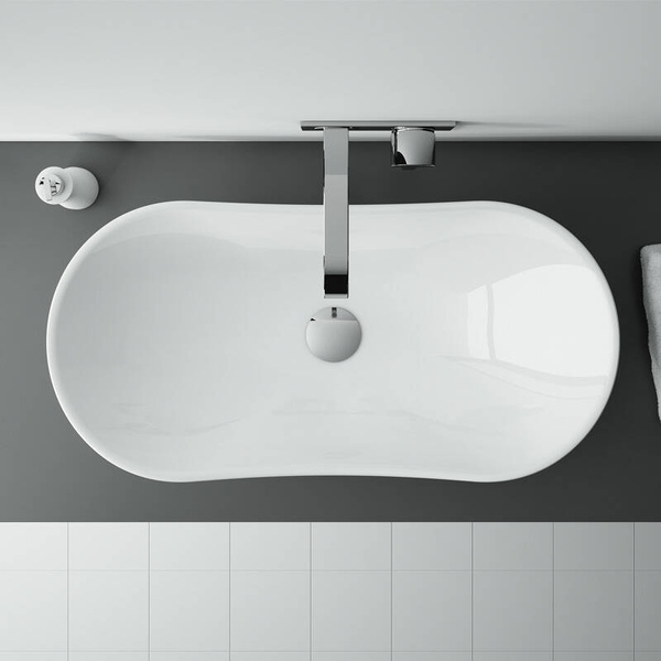 Elita Umywalka Nablatowa Piato Biały Połysk